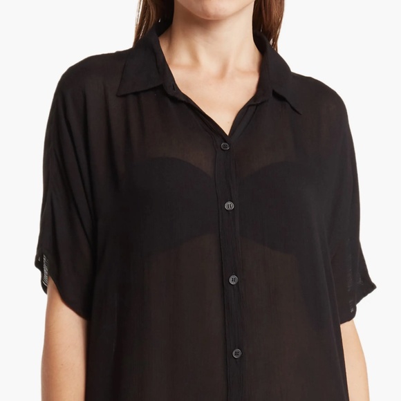 Boho Me Women’s Size S Short Sleeve Button Front Gauze Shirtdress - Picture 8 of 11